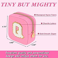 Graduation Gifts For Her Makeup Bag For Women Small Makeup Bag For Purse Travel Cosmetic Bag With Preppy Letter Patch Nylon Mi