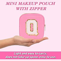 Graduation Gifts For Her Makeup Bag For Women Small Makeup Bag For Purse Travel Cosmetic Bag With Preppy Letter Patch Nylon Mi