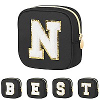 Graduation Gifts For Her Makeup Bag For Women Small Makeup Bag For Purse Travel Cosmetic Bag With Preppy Letter Patch Nylon Mi