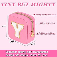 Graduation Gifts For Her Makeup Bag For Women Small Makeup Bag For Purse Travel Cosmetic Bag With Preppy Letter Patch Nylon M