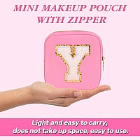 Graduation Gifts For Her Makeup Bag For Women Small Makeup Bag For Purse Travel Cosmetic Bag With Preppy Letter Patch Nylon M