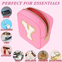 Graduation Gifts For Her Makeup Bag For Women Small Makeup Bag For Purse Travel Cosmetic Bag With Preppy Letter Patch Nylon M