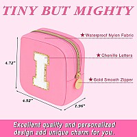 Graduation Gifts For Her Makeup Bag For Women Small Makeup Bag For Purse Travel Cosmetic Bag With Preppy Letter Patch Nylon Mi