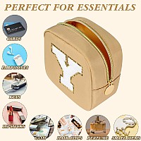 Graduation Gifts For Her Makeup Bag For Women Small Makeup Bag For Purse Travel Cosmetic Bag With Preppy Letter Patch Nylon M