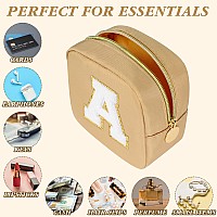 Graduation Gifts For Her Makeup Bag For Women Small Makeup Bag For Purse Travel Cosmetic Bag With Preppy Letter Patch Nylon M