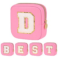 Graduation Gifts For Her Makeup Bag For Women Small Makeup Bag For Purse Travel Cosmetic Bag With Preppy Letter Patch Nylon M