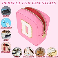 Graduation Gifts For Her Makeup Bag For Women Small Makeup Bag For Purse Travel Cosmetic Bag With Preppy Letter Patch Nylon M