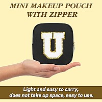 Graduation Gifts For Her Makeup Bag For Women Small Makeup Bag For Purse Travel Cosmetic Bag With Preppy Letter Patch Nylon Mi