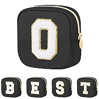 Graduation Gifts For Her Makeup Bag For Women Small Makeup Bag For Purse Travel Cosmetic Bag With Preppy Letter Patch Nylon M