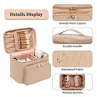 Large Makeup Bag Portable Travel Makeup Bag For Women Girls With Makeup Brush Compartment Stylish Makeup Bag Organizer Cosmeti