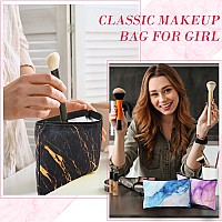 Eccliy 20 Pcs Marble Makeup Bag Cosmetic Bag Canvas Gifts Marble Themed Accessories For Girls Toiletry Pouch With Zipper For Wom