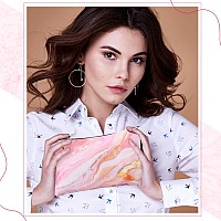 Eccliy 20 Pcs Marble Makeup Bag Cosmetic Bag Canvas Gifts Marble Themed Accessories For Girls Toiletry Pouch With Zipper For Wom