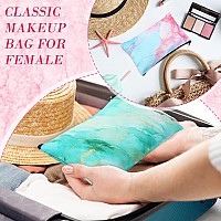 Eccliy 20 Pcs Marble Makeup Bag Cosmetic Bag Canvas Gifts Marble Themed Accessories For Girls Toiletry Pouch With Zipper For Wom