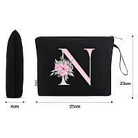 Vavabox Az Personalized Makeup Bag Birthday Gifts For Women Mom Gifts For Best Friend Bride Bridesmaid Cosmetic Bag N Black