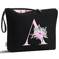 Vavabox Az Personalized Makeup Bagbirthday Gifts For Women Momgifts For Best Friendbride Bridesmaid Cosmetic Bag A Black