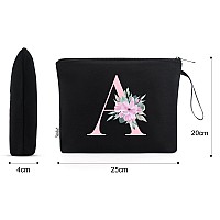 Vavabox Az Personalized Makeup Bagbirthday Gifts For Women Momgifts For Best Friendbride Bridesmaid Cosmetic Bag A Black