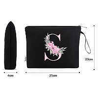 Vavabox Az Personalized Makeup Bagbirthday Gifts For Women Momgifts For Best Friendbride Bridesmaid Cosmetic Bag S Black