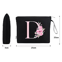 Vavabox Az Personalized Makeup Bag Birthday Gifts For Women Mom Gifts For Best Friend Bride Bridesmaid Cosmetic Bag D Black