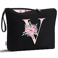 Vavabox Az Personalized Makeup Bag Birthday Gifts For Women Mom Gifts For Best Friend Bride Bridesmaid Cosmetic Bag V Black