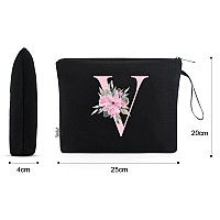 Vavabox Az Personalized Makeup Bag Birthday Gifts For Women Mom Gifts For Best Friend Bride Bridesmaid Cosmetic Bag V Black