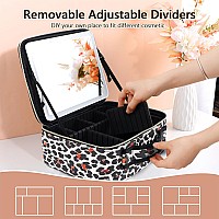 Vanmrior Travel Makeup Bag With Led Lighted Make Up Case With Mirror 3 Color Setting Cosmetic Makeup Box Organizer Vanity Case F