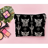 Lacosu Western Black Makeup Bag Western Gifts For Women Cow Makeup Bag Cowgirl Stuff Western Stuff For Women Western Gifts Cowgi