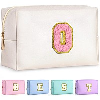 Topeast Small Makeup Bag Initial Cosmetic Bag Travel Toiletry Bag Personalized Birthday Gift For Mom Sister Friends Teacher Nur