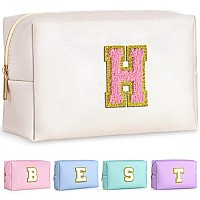 Topeast Preppy Bag Monogrammed Makeup Bags With Zipper Cute Makeup Pouch Initial Birthday Gifts Bag For Daughter Friends Sist