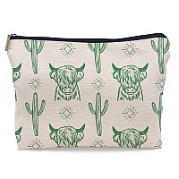 Lacosu Western Green Makeup Bag Western Gifts For Women Cow Makeup Bag Cowgirl Stuff Western Stuff For Women Western Gifts Cowgi