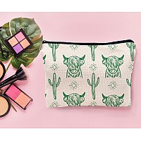 Lacosu Western Green Makeup Bag Western Gifts For Women Cow Makeup Bag Cowgirl Stuff Western Stuff For Women Western Gifts Cowgi