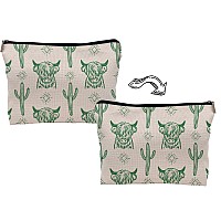 Lacosu Western Green Makeup Bag Western Gifts For Women Cow Makeup Bag Cowgirl Stuff Western Stuff For Women Western Gifts Cowgi