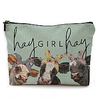 Negiga Cow Print Stuff Cow Makeup Bag Cow Gifts Western Makeup Bag Makeup Bags For Women Cow Printgreen Cosmetic Bag