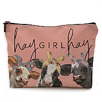 Negiga Cow Print Stuff Cow Makeup Bag Cow Gifts Western Makeup Bag Makeup Bags For Women Cow Printorange Cosmetic Bag