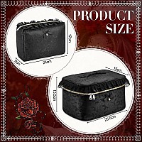 Zeyune 2 Pcs Cotton Quilted Makeup Bag Large Travel Coquette Cosmetic Bag Aesthetic Cute Floral Cherry Peony Toiletry Organize