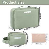 Queboom Travel Makeup Bag Cosmetic Bag Makeup Bag Toiletry Bag For Women And Men Green3Pcs