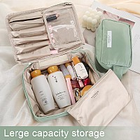 Queboom Travel Makeup Bag Cosmetic Bag Makeup Bag Toiletry Bag For Women And Men Green3Pcs