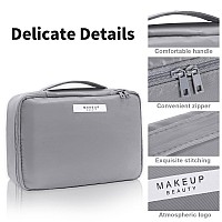 Queboom Travel Makeup Bag Cosmetic Bag Makeup Bag Toiletry Bag For Women And Men Grey3Pcs