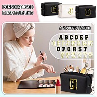 Topeast Birthday Gifts For Girls Travel Makeup Bag Chenille Letter Pouch Cosmetic Bag Makeup Travel Organizer Monogrammed Bri