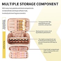 Ocheal Makeup Bag Multifunctional Make Up Bags Large Compact Makeup Bag Organizer Cosmetics Toiletry Brushes Storage Case For W