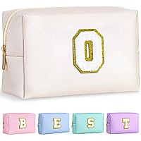 Topeast Small Makeup Bag Initial Cosmetic Bag Travel Toiletry Bag Personalized Birthday Gift For Mom Sister Friends Teacher Nur