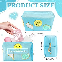 58 Pack Preppy Makeup Bag Set Preppy Aesthetic Cosmetic Bag Small Makeup Pouch Toiletry Bag 50 Pcs Cute Preppy Stickers 7Pcs Pin