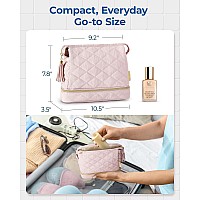 Bagsmart Makeup Bag Travel Cosmetic Bagpuffy Make Up Bags For Women Double Layer Makeup Organizer Casewideopen Pouch Purse St