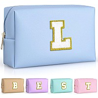 Topeast Personalized Birthday Gifts For Women Preppy Patch Makeup Bag Chenille Letter Pouch Cosmetic Bag Travel Organizer Ch