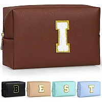 Topeast Preppy Makeup Bag Cute Makeup Pouch Pu Leather Waterproof Cosmetic Bag Personalized Birthday Gifts For Mom Teacher Fri