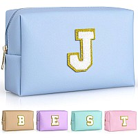 Topeast Birthday Gifts For Girls Travel Makeup Bag Chenille Letter Pouch Cosmetic Bag Makeup Travel Organizer Monogrammed Bri