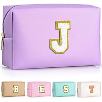 Topeast Birthday Gifts For Girls Travel Makeup Bag Chenille Letter Pouch Cosmetic Bag Makeup Travel Organizer Monogrammed Bri