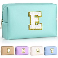 Topeast Monogrammed Gift For Women Girls Personalized Initial Makeup Bags Cosmetic Bag With Zipper Cute Makeup Pouch Pu Leath