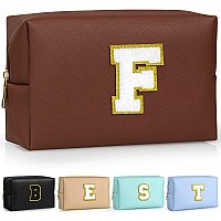 Topeast Preppy Makeup Bag Small Cosmetic Travel Bags For Women Pu Leather Waterproof Toiletry Bag With Zipper Personalized Bi