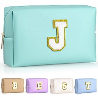 Topeast Birthday Gifts For Girls Travel Makeup Bag Chenille Letter Pouch Cosmetic Bag Makeup Travel Organizer Monogrammed Bri