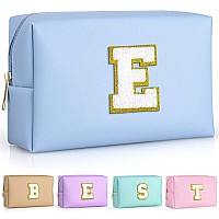 Topeast Monogrammed Gift For Women Girls Personalized Initial Makeup Bags Cosmetic Bag With Zipper Cute Makeup Pouch Pu Leath